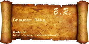Brauner Réka névjegykártya